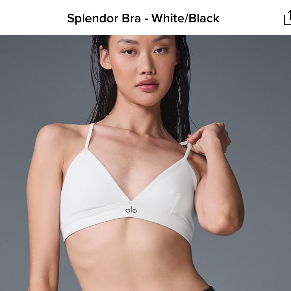 ALO Yoga White Sports Bra Large